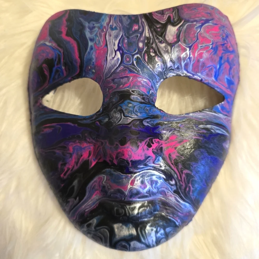 HANDCRAFTED Upcycled Cosplay Face Mask HANDPAINTED Wall Art Decor Halloween Mask